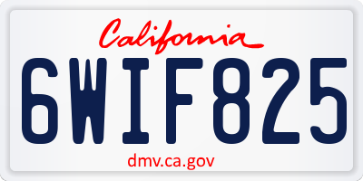 CA license plate 6WIF825