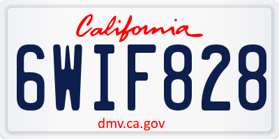 CA license plate 6WIF828