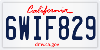 CA license plate 6WIF829
