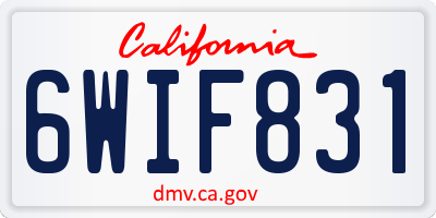 CA license plate 6WIF831