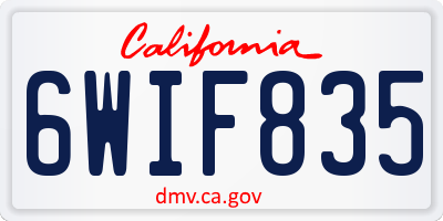 CA license plate 6WIF835