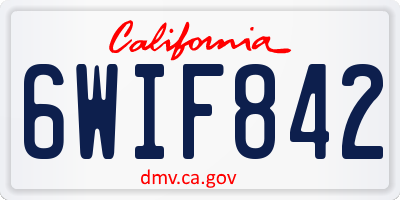 CA license plate 6WIF842