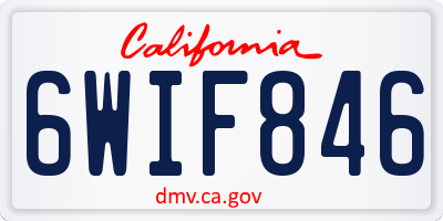 CA license plate 6WIF846