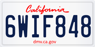 CA license plate 6WIF848