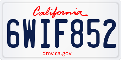 CA license plate 6WIF852