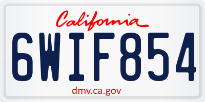 CA license plate 6WIF854