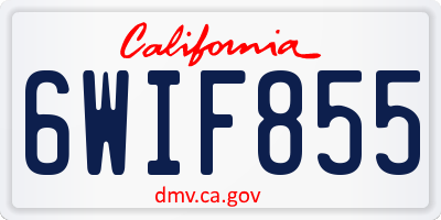 CA license plate 6WIF855