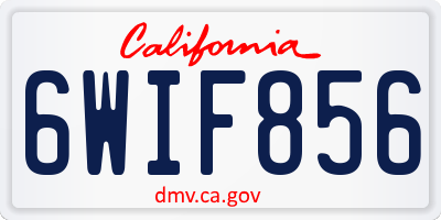 CA license plate 6WIF856