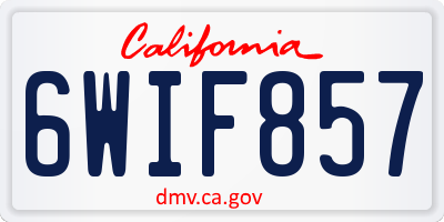 CA license plate 6WIF857