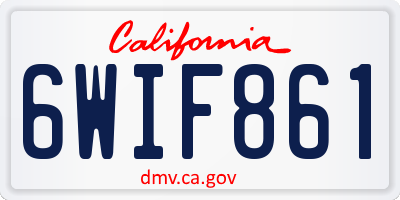 CA license plate 6WIF861