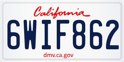 CA license plate 6WIF862