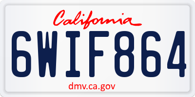 CA license plate 6WIF864