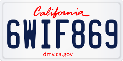 CA license plate 6WIF869