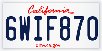 CA license plate 6WIF870