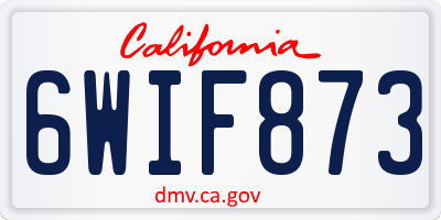 CA license plate 6WIF873