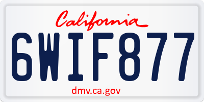 CA license plate 6WIF877