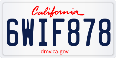 CA license plate 6WIF878