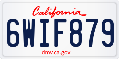 CA license plate 6WIF879