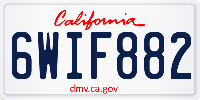 CA license plate 6WIF882