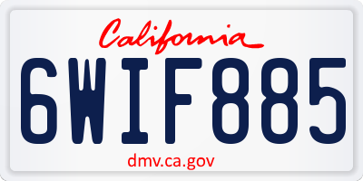 CA license plate 6WIF885