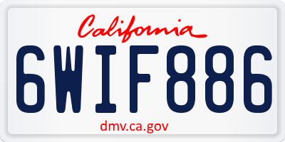 CA license plate 6WIF886