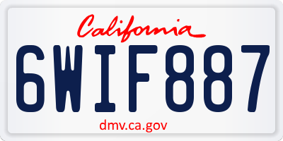 CA license plate 6WIF887