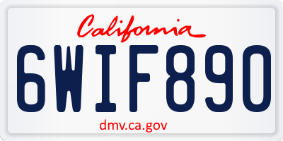 CA license plate 6WIF890