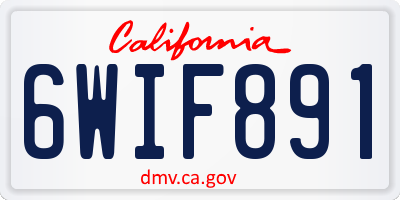 CA license plate 6WIF891