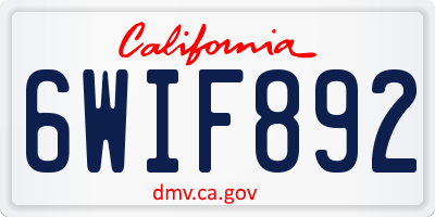 CA license plate 6WIF892