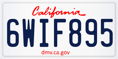 CA license plate 6WIF895
