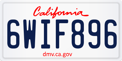 CA license plate 6WIF896