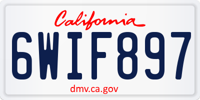 CA license plate 6WIF897