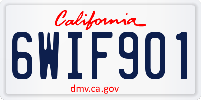 CA license plate 6WIF901