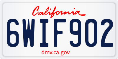 CA license plate 6WIF902