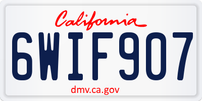 CA license plate 6WIF907