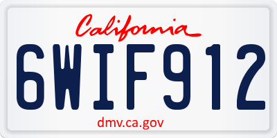 CA license plate 6WIF912