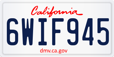 CA license plate 6WIF945