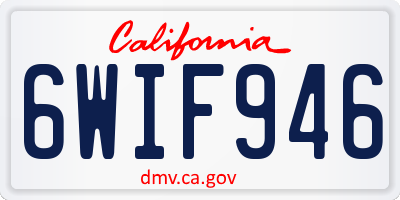 CA license plate 6WIF946