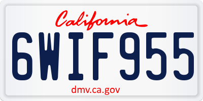 CA license plate 6WIF955