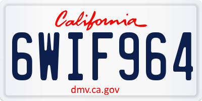 CA license plate 6WIF964