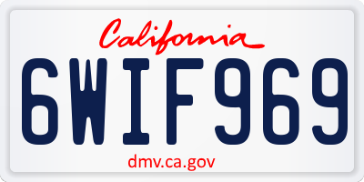 CA license plate 6WIF969