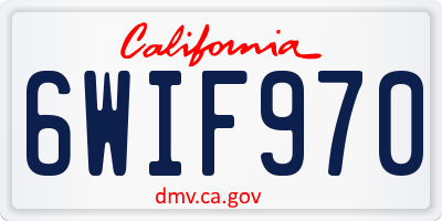CA license plate 6WIF970