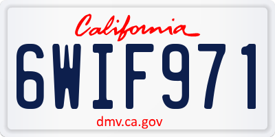 CA license plate 6WIF971