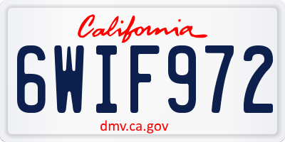 CA license plate 6WIF972