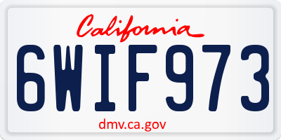 CA license plate 6WIF973