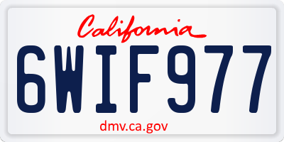 CA license plate 6WIF977