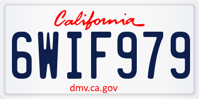 CA license plate 6WIF979