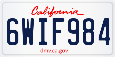 CA license plate 6WIF984