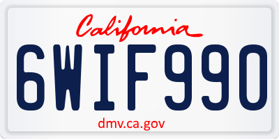 CA license plate 6WIF990