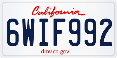 CA license plate 6WIF992